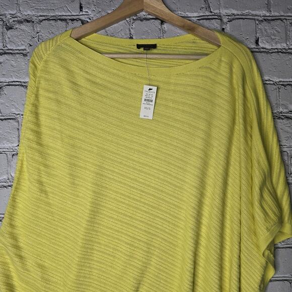 Talbots Yellow Knit Cotton Blend Asymmetrical Poncho New Size XS/S - Picture 2 of 11